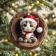 thumbnail image 5 of Decoraciones Del Árbol de Navidad Animales Imprimir Acrílico Oval Ornamentos, 8cm Animales Del Bosque Decoraciones para Corona de Árbol, Ornamentos Del Árbol de Navidad Regalo de Recuerdo en la Caja E, 5 of 5