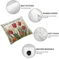 thumbnail image 4 of JEUXUS 2-Piece Short Plush Pillowcase Set Printed on Both Sides Country Farmhouse Spring Tulips Spring Sign White, 4 of 6