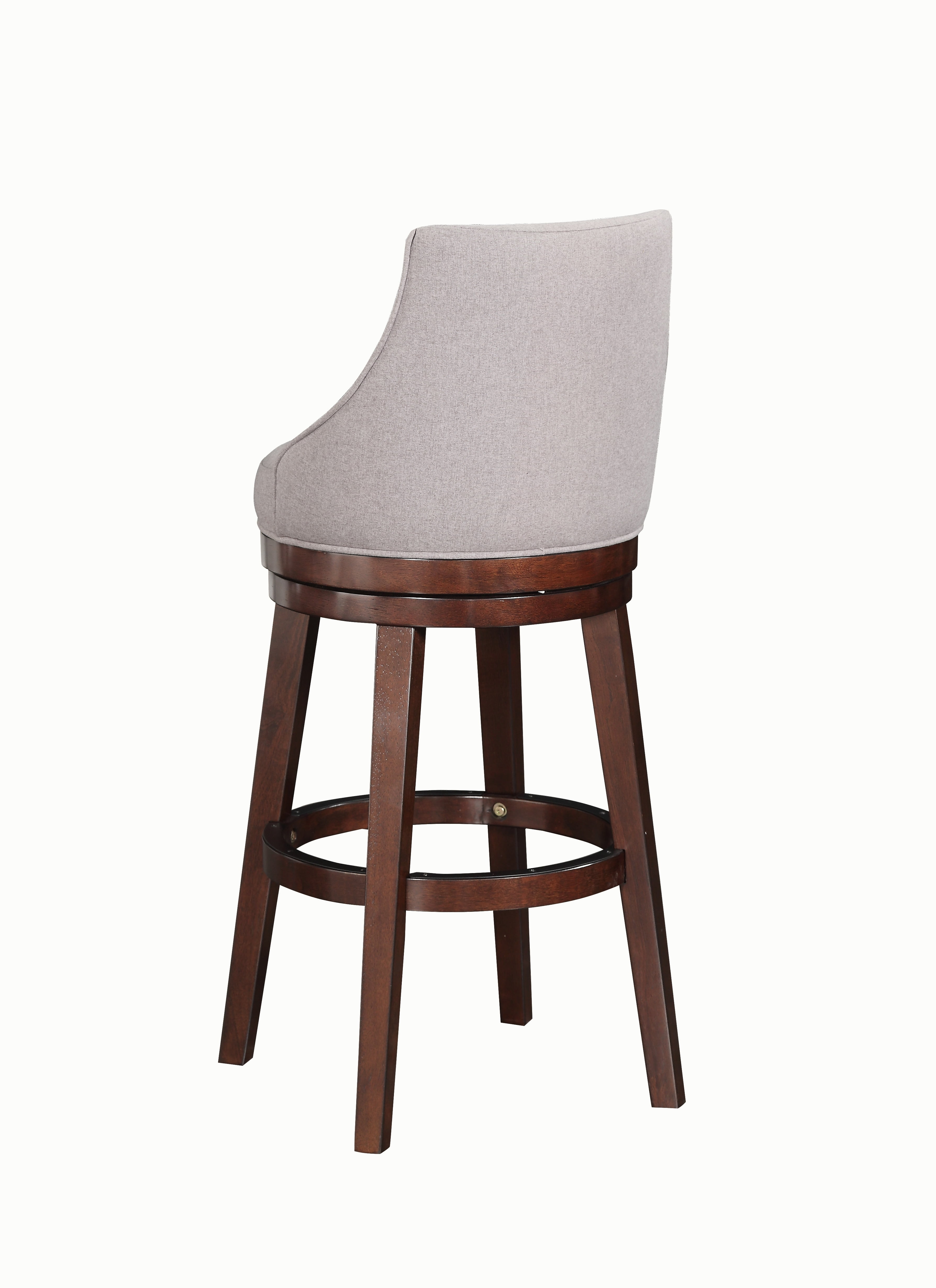 Upholstered Swoop Arm Bar Stool in Soft Grey