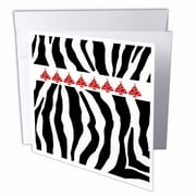 Christmas Tree Zebra Print 6 Greeting Cards with envelopes gc-26124-1