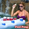 thumbnail image 4 of GoPong Inflatable Swimming Pool Party Barge Floating Beer Pong Drinking Table with Cooler - 6 Foot Floating Beer Pong Table, 4 of 7