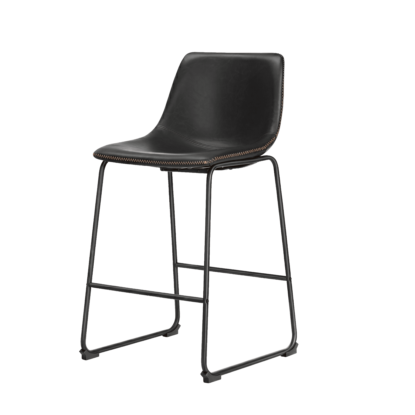 Alvantor 18"/30" Bar Stools Set of 2, Counter Height Bar Stools with Back, Modern PU Leather Stools with Metal Leg and Footrest, Bar Chairs for Kitchen lsland