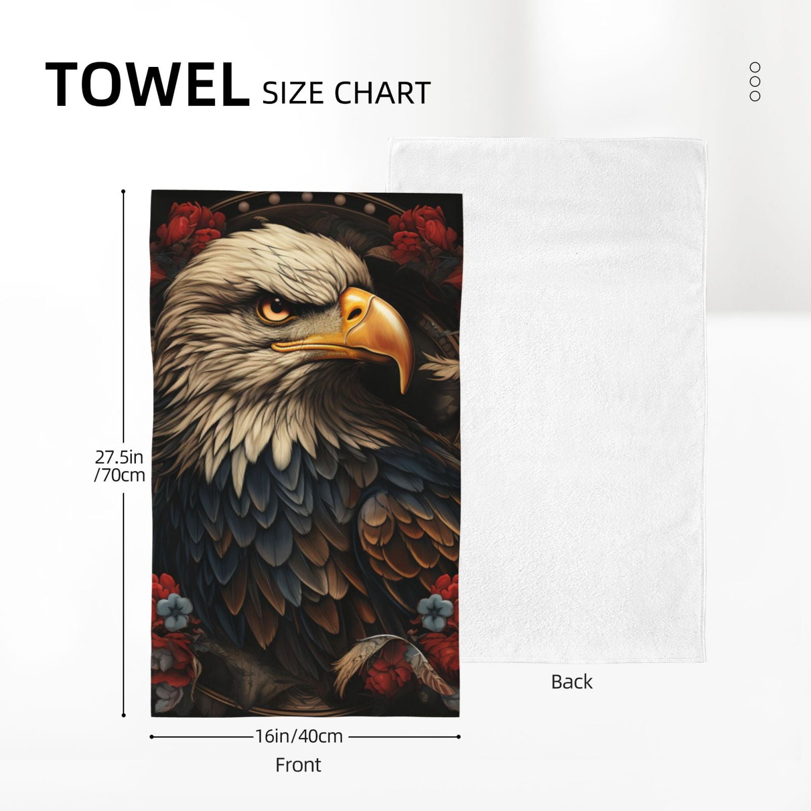 USA Navy Eagle American Flag United States Art 27.5" x 16" Ultra Soft Hand Towel, Face Wash Cloth for Bathroom, Gym, Travel, Pool