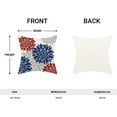 thumbnail image 4 of 4th of July Pillow Covers 20x20 Inch 2 Pcs, Red Navy Blue Summer Outdoor Dahlia Floral Decorative Throw Pillows, Gray Geometric Elegant Flower Decor Pillowcase Linen Cushion Cover for Couch, 4 of 5