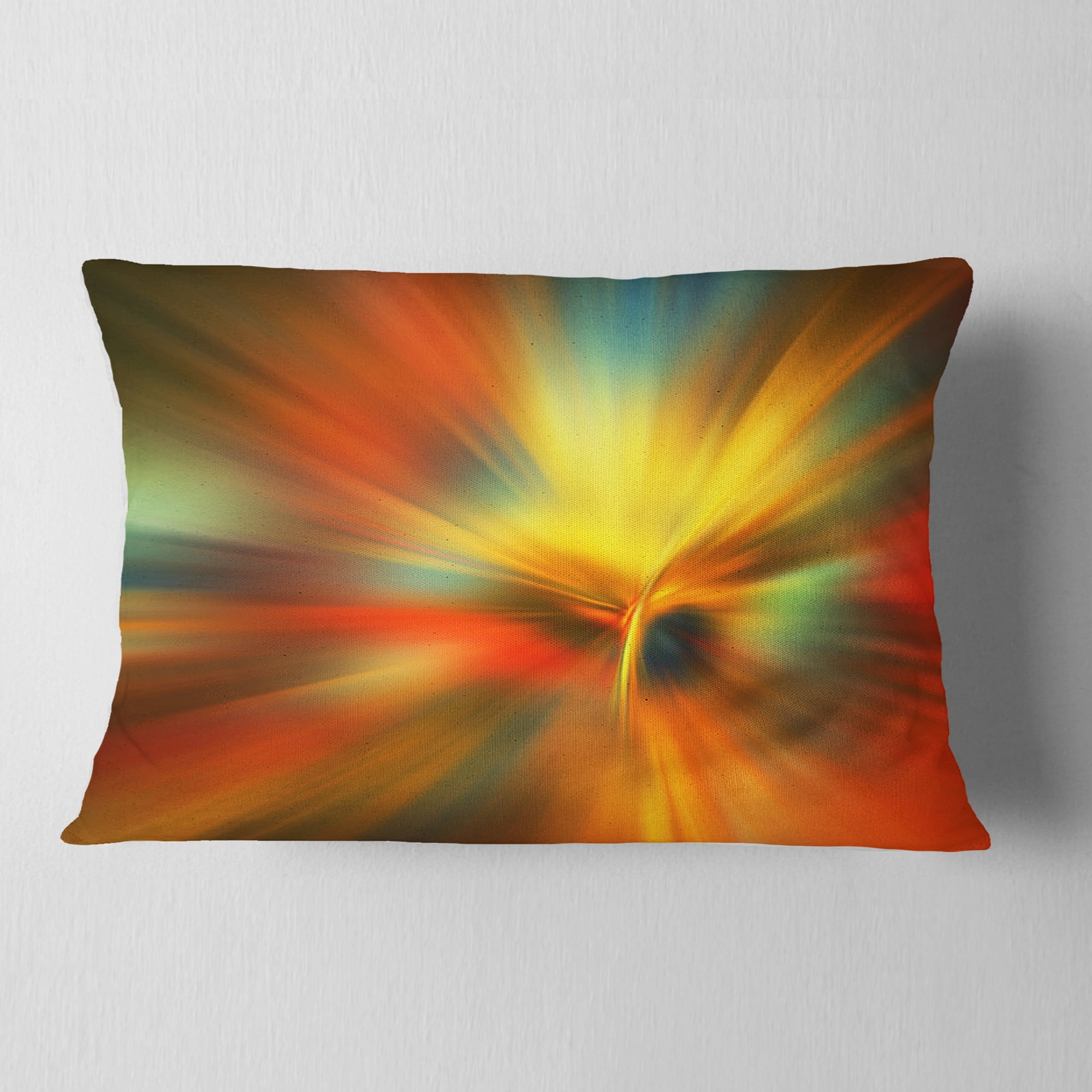 Designart Yellow Focus Color - Abstract Throw Pillow - 12x20