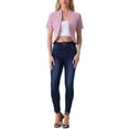 thumbnail image 2 of INSPIRE CHIC Women's Work Blazer Shawl Collarless Open Front Cropped Cardigan XL Pink, 2 of 6