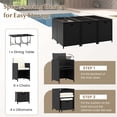 thumbnail image 5 of Costway 11 Pieces Patio Dining Set Space-saving Wicker Chairs & Tempered Glass Table, 5 of 11