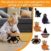 Yashow Halloween Plush Toys 13.78x11.81 Inch, Extra Soft Pumpkin Stuffed Animal Bear Plushie, Festive Holiday Gifts for Kids Boys Girls, Autumn Home Decor, Brown