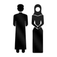 thumbnail image 1 of Señalización de puerta de baño, acrílico, para inodoro, para pared, para hombre y mujer Negro, 1 of 9