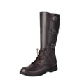 thumbnail image 4 of XUNKUSGA Knee High Boots for Men Fashion Round Toe Lace Up Triple Buckle Straps Men's Motorcycle Boots Renaissance Men PU Leather Boots,7.5, 4 of 9