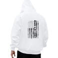 thumbnail image 5 of Men's Loose Fit Hoodie with RED FRIDAY Flag & Letter Print, Casual Pullover Sweatshirt, Military Support Design for Veterans Day, Christmas, Outdoor Wear,White,4XL, 5 of 6