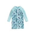 thumbnail image 1 of WIFORNT Maillot de Bain Garçon Tout-Petit Protection Solaire Manches Longues Col Rond Imprimé Baleine Fermeture Éclair, 1 of 9
