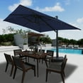 thumbnail image 4 of Boyel Living Cantilever Patio Umbrella with Base, 360°Rotation&Hand-Crank System Outdoor Offset Umbrella Double Top Cantilever Patio Umbrella for Garden Pool Backyard, Navy Blue, 4 of 7