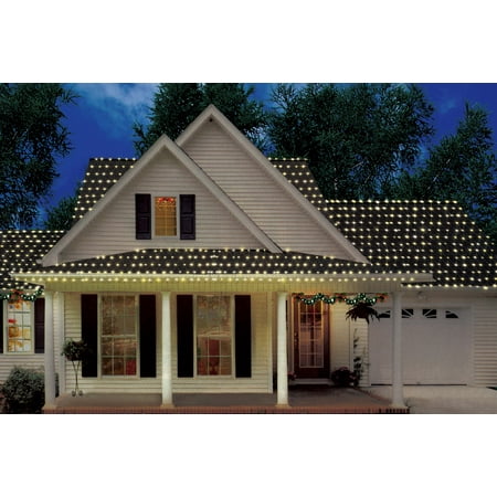- Holiday Time Giant net Light Set Green Wire Clear Bulb, 300 Count