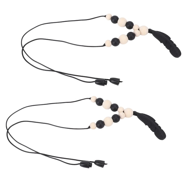 Collar Sensorial De 2 Uds, Collar Para Masticar Con Colgante De Pluma Para Niños Con Silicona Y Madera De Haya, Redirige La Camisa Del Pelo Para Morderse Las Uñas