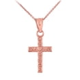 thumbnail image 1 of DAINTY ROSE GOLD TWIRL CROSS CHARM PENDANT NECKLACE :  14K  Pendant with 18" chain, 1 of 1