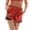 Red, variant on Women's Drawstring Waist Linen Blend Wide Leg Culottes with Pockets for Casual & Vacation Wear Silver L