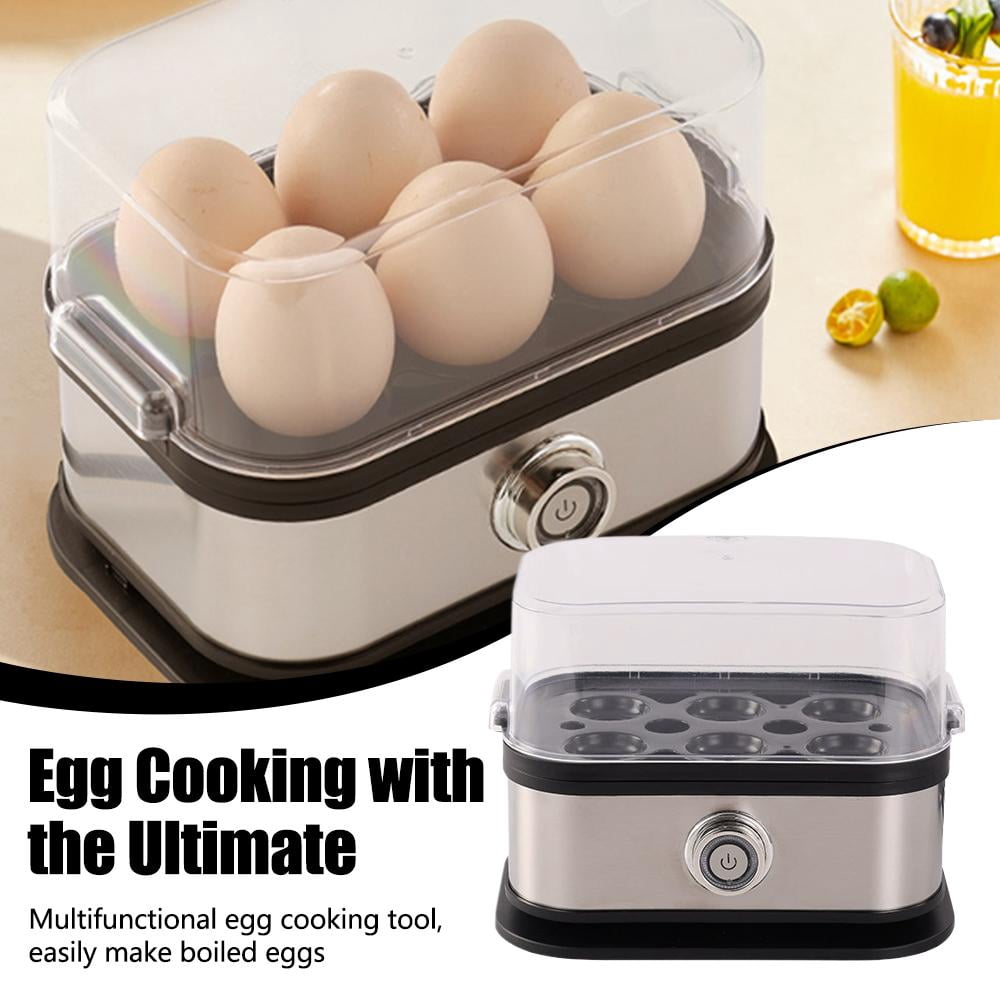 Smart Egg Cooker with Auto Shut, Effortless Egg Cooking with The Stainless Steel Egg Cooker, Electric Rapid Egg Boiler for 6 Eggs, Multi-Function Soft, Medium, Hard Boile