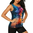 thumbnail image 2 of Fotbe Modern Art Red And Blue Colors Blusas Sin Mangas para Mujer – Estilo Casual, Corte Suelto, Slim-Fit, Cuello Redondo Deportivo, Tops de Verano para Gimnasio y Yoga-XX-Large, 2 of 7