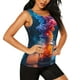 thumbnail image 2 of Fotbe Modern Art Red And Blue Colors Blusas Sin Mangas para Mujer – Estilo Casual, Corte Suelto, Slim-Fit, Cuello Redondo Deportivo, Tops de Verano para Gimnasio y Yoga-Small, 2 of 7