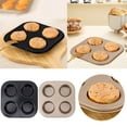 thumbnail image 6 of 4 Cup Cupcake Pan Non Stick Easy To Clean Baking Pan Air Fryer Small Oven Round Bakeware 2 Colors Cake Mould Baking Tray for Home Cooking, 6 of 6