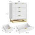 thumbnail image 2 of Solution de Rangement Moderne – Commode à 5 Tiroirs pour Entrée, Chambre, Couloir – Pattes en Métal Robustes, Tiroirs Spacieux, Design Contemporain – Couleur Blanche, 2 of 7