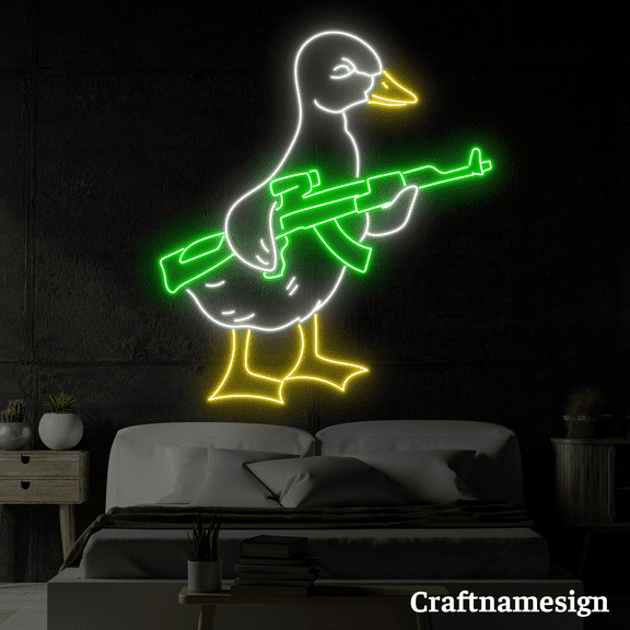 Craftnamesign Cool Duck Neon Sign for Men Cave Bedroom Game Room Wall Decor
