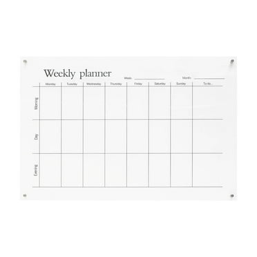 Parisloft Reusable Acrylic Weekly Dry Erase Board Calendar, Wall Weekly Planner Organizer for Office, Home, School - 36 x 24 inches