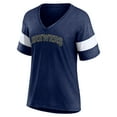 thumbnail image 2 of Women's Fanatics Heathered Navy Milwaukee Brewers Wordmark V-Neck Tri-Blend T-Shirt, 2 of 3