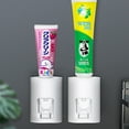 thumbnail image 2 of Wall-Mounted Toothpaste Dispenser with Squeezer and Storage Rack, Punch-Free Toothpaste Holder for Bathroom, White Organizer, 2 of 9