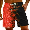 thumbnail image 2 of Rciityk Mens Swimming Trunks Shorts Elastic Waist Drawstring Shorts Flame Print Straight Beach Shorts Fashion Casual Comfort Shorts with Pockets, 2 of 8