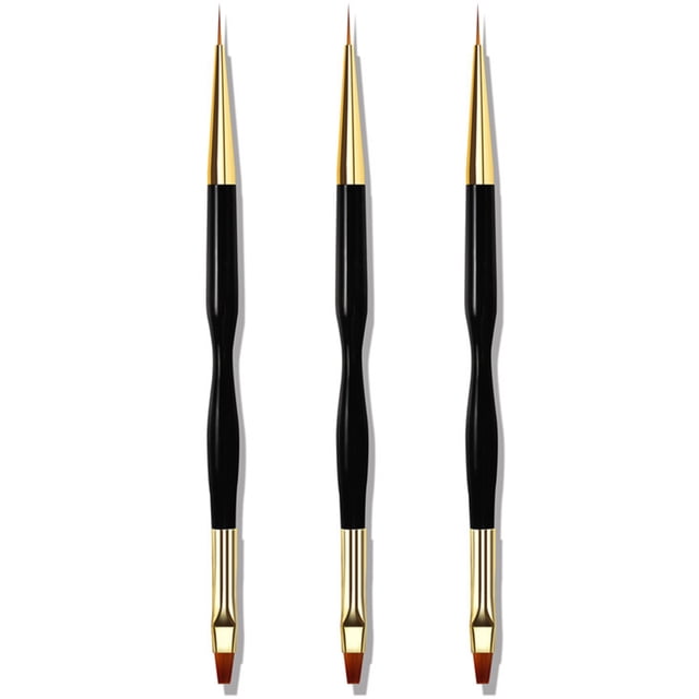 Bolígrafo de dibujo para decoración de uñas, pincel para decoración de uñas de doble punta, acrílico, redondo, plano, pintura, delineador, herramienta para decoración de uñas MFZFUKR CPB-DE-LYY254-1