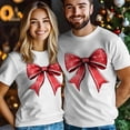 thumbnail image 4 of Camisetas informales de manga corta con lazo navideño para hombre, camisetas gráficas, 4 of 8