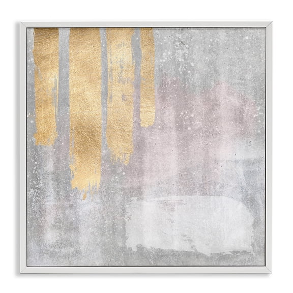 Stupell Industries Contemporary Pink & Grey Composition White Framed Giclee Art, 12 x 12, by LSR Design Studio