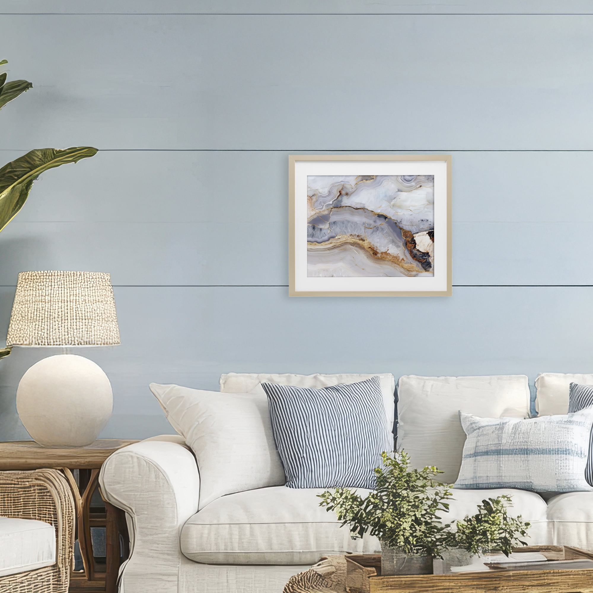 Stupell Industries Marbled Gold Stone Birch Framed Print Under Glass, design by Svetlana Aleynikova