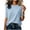 *Light Blue, variant on Women's Crew Neck Elbow Sleeve T-Shirt,Solid Casual Relaxed Fit Tee Gray,Women's Plus XXL
