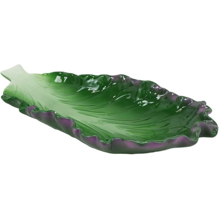 

Ebros 12 L Ceramic Fresh Hearty Red Leaf Lettuce Shaped Serving Plate 1 PIECE