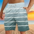 thumbnail image 3 of Jalioing Men's Beach Shorts Lightweight Elastic Waist Drawstring Striped Shorts Summer Casual Shorts with Pocket, 3 of 5