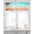 thumbnail image 2 of Coconut Tree Linen Curtain Valance for Bedroom/Bathroom/Kitchen/Office/Living/Dining Room Windows,Beach Summer Island Girl Sun Painted Rod Pocket Topper Drapes Decorative Cafe Drapery Panel 60x18, 2 of 6
