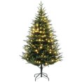 thumbnail image 1 of HOMCOM 6ft Artificial Christmas Tree with LED Lights, Hinged Xmas Tree, 1 of 10