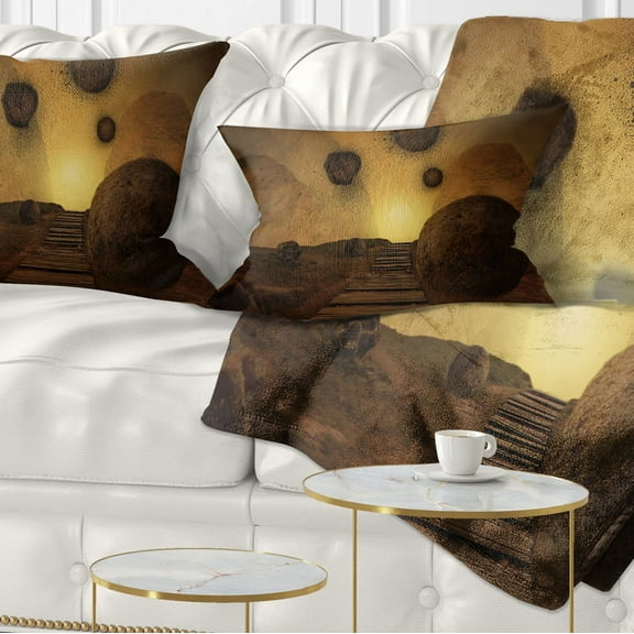 Designart Stones From Space - Abstract Throw Pillow - 12x20