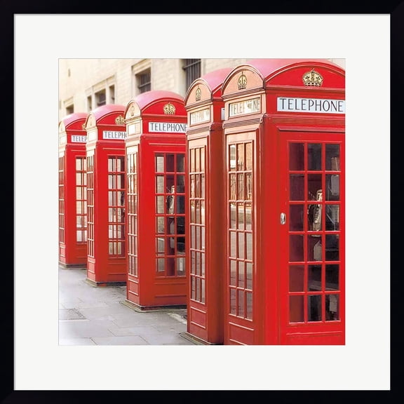 Great Art Now London Phoneboxes by Wild Apple Portfolio, Framed Wall Art, 22W x 22H