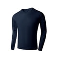 thumbnail image 4 of Yaoyar Men's Solid Sport Mesh Crew Neck Long Sleeve Pullover Top, Breathable Lightweight Quick Dry Athletic Tee for Gym Workout, 4 of 6