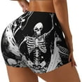 thumbnail image 2 of Kdxio Skeleton Wave Artwork Print Workout Shorts for Women Seamless Soft Smooth Gym Yoga Scrunch Active Shorts, 2 of 5