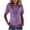 *Purple, variant on ClodeEU Women's Collared V Neck Short Sleeve Fringe Hem Button Down Blouse,Slim Fitted Casual Shirt Top Army Green,Women's Plus L