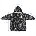 thumbnail image 7 of White Spider Webs and Spiders Blanket Hoodies for Kids 6-13YR Oversize Wearable Blanket Hoodies for Boys Girls Teens, 7 of 7