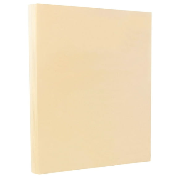 JAM Paper Vellum Bristol 67lb Cardstock, 8 1/2 x 11, , Cream, 50 per Pack