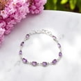 thumbnail image 4 of Sterling Silver Amethyst Bracelet, Dainty Solitaire Jewelry, Gift For Wife, 4 of 4