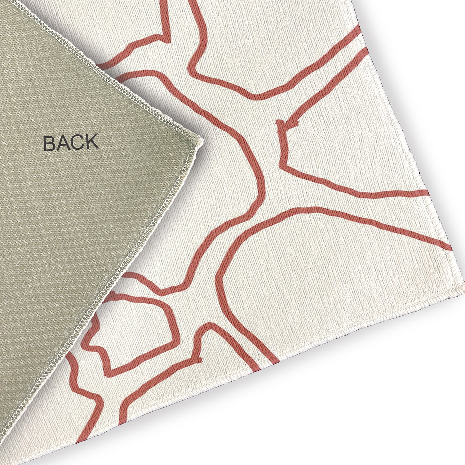 Simply Daisy 3' x 5' Coral/White Petal Lines Spring Chenille Indoor/Outdoor Rug
