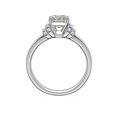 thumbnail image 2 of Asscher Cut Diamond Engagement Ring, Cluster Diamond Ring, Wedding Anniversary Diamond Ring, 14K White Gold Plated, 1.8 Ct Simulated Diamond, Gift Ring For Grandmother, 2 of 3